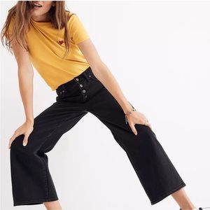 Madewell Wide Leg Crop Black Jeans